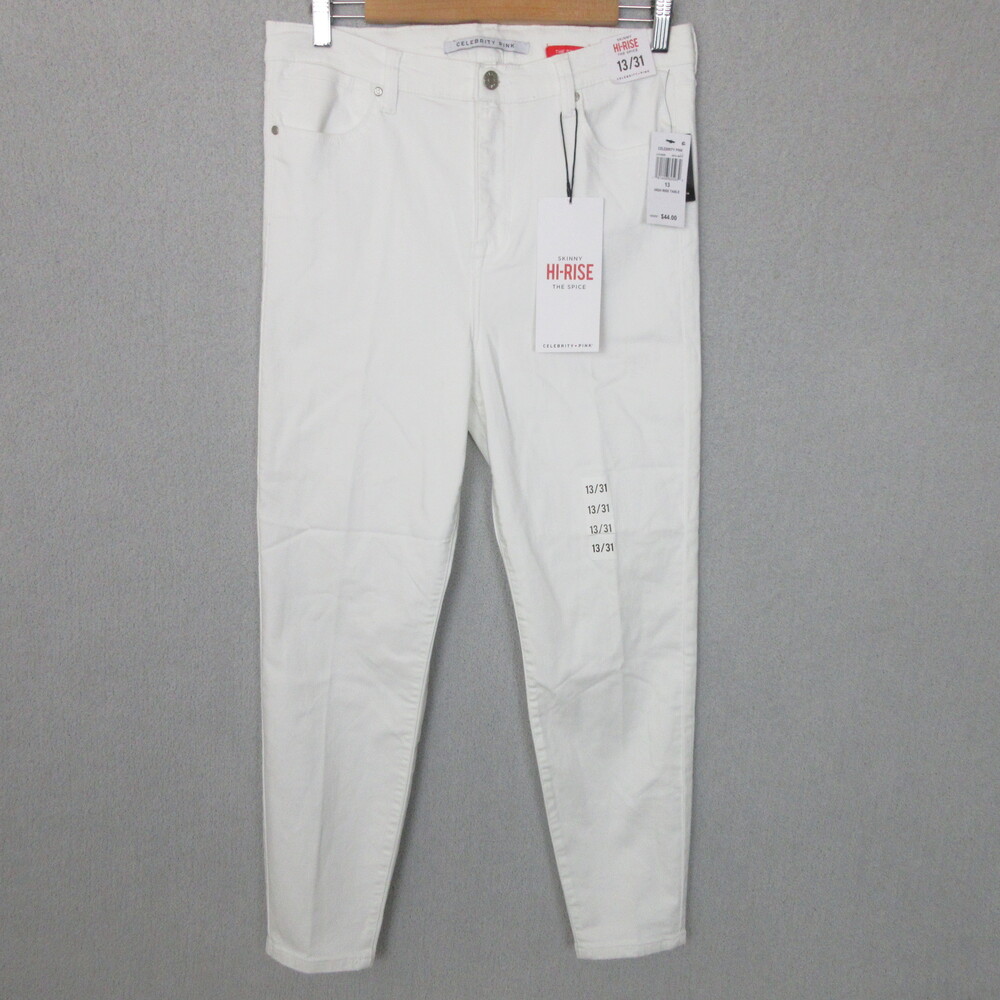 Celebrity Pink Jeans Womens 13/31 White Skinny Hi-Rise Booty Lifting Modern Chic